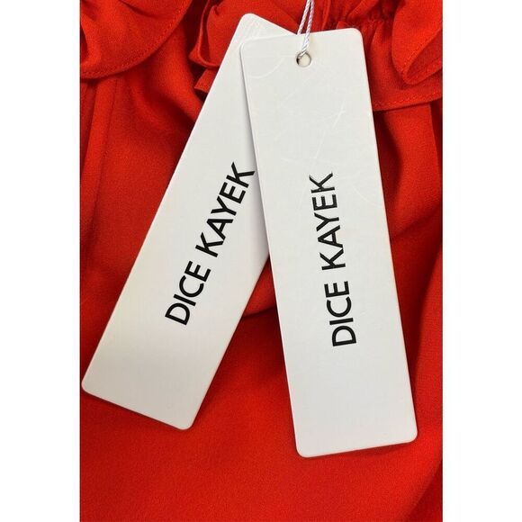 DICE KAYEK Ruffled Mini Dress in Burnt Orange NWT Size 36/ US 4 - Picture 7 of 9